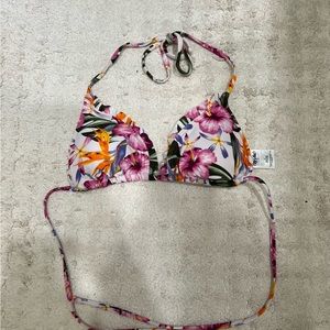 Hawaiian floral bikini top